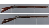 Two Antique American Muzzleloading Percussion Target Rifles