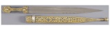Silver and Gilt Accented Caucasian Qama Dagger