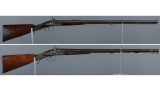 Two British Percussion Double Barrel Long Arms