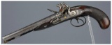 Carter Marked Double Barrel Flintlock Pistol