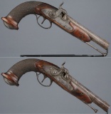 Pair of Belgian Percussion Pistols