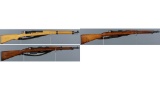 Three European Military Straight Pull Bolt Action Rifles