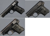 Three Colt Semi-Automatic Pistols