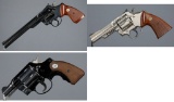 Three Colt Double Action Revolvers