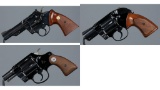 Three Colt Double Action Revolvers