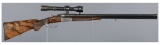 Game Scene Engraved H. Jaeger Herold Boxlock Drilling with Scope