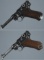 Two World War II Era German Mauser Luger Pistols with Holsters
