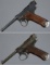 Two Nagoya Type 14 Nambu Pistols with Matching Magazines