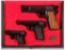 Cased Set of Three Belgian Browning Semi-Automatic Pistols