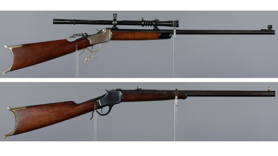Two Winchester Model 1885 Falling Block Rifles