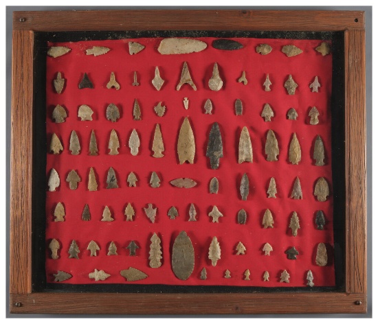 Over 200 Framed Stone Projectile Points
