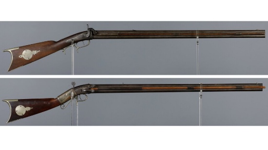 Two Antique Over/Under Percussion Long Guns | Guns & Military Artifacts ...