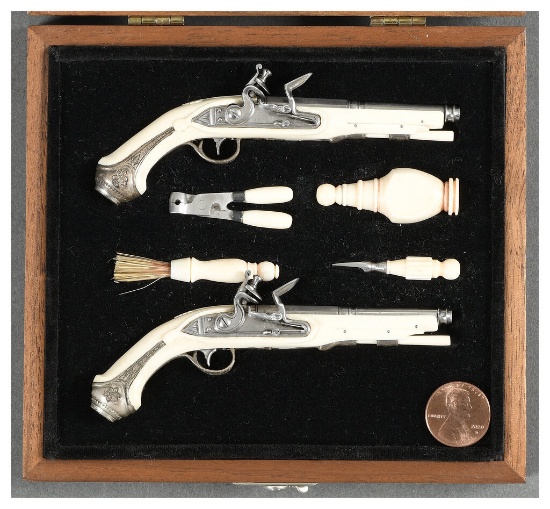 Pair of Stan Blashak 1/4 Scale Miniature Flintlock Pistols