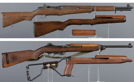 Two U.S. Military Semi-Automatic Long Guns with Extra Stocks