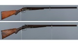 Two American Double Barrel Hammer Shotguns