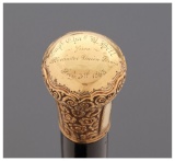 Civil War Presentation Cane Inscribed to Captain Charles B. Hill