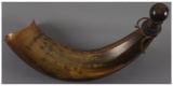 Antique Powder Horn with London and Nautical Themed Inscriptions