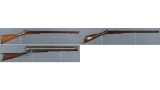 Three Percussion Double Barrel Long Guns