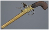 Engraved Ketland & Co. Brass Boxlock Flintlock Pistol