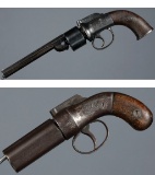 Two Engraved Percussion Revolving Handguns