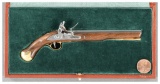 Miniature British Long Sea Service Flintlock Pistol with Case