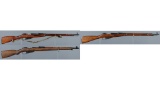 Three Mosin Nagant Bolt Action Rifles