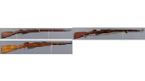 Three Mosin Nagant Bolt Action Rifles