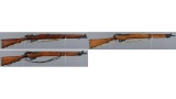 Three British SMLE Military Bolt Action Rifles