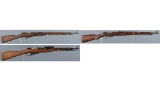 Three Mosin Nagant Pattern Bolt Action Rifles