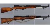 Two Soviet Tula Arsenal SKS Semi-Automatic Rifles