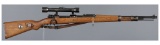 World War II German Mauser 98 Bolt Action Rifle with Scope