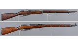 Two Mosin Nagant Bolt Action Rifles