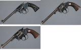 Three Colt Double Action Revolvers