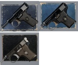 Three Self-Loading Pistols with Boxes