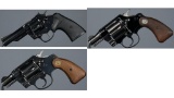 Three Colt Double Action Revolvers