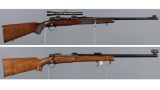 Two Winchester Model 70 Bolt Action Rifles