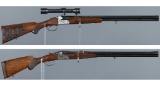 Two Factory Engraved German Over/Under Combination Guns