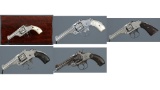 Five Smith & Wesson Double Action Revolvers