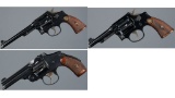 Three Smith & Wesson Double Action Revolvers