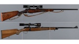 Two Mauser Pattern Bolt Action Rifles with Scopes