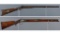 Two Antique Muzzleloading Double Barrel Percussion Long Arms