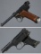 Two Japanese Nagoya Arsenal Pistols with Matching Magazines