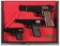 Cased Set of Three Belgian Browning Semi-Automatic Pistols