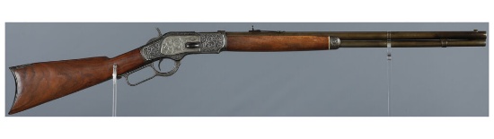 Antique Engraved Winchester Model 1873 Lever Action Rifle