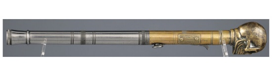 Day Patent Underhammer Percussion Pistol/Skull Pommel Truncheon