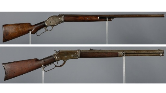 Two Antique American Lever Action Long Guns
