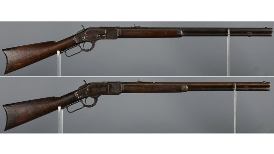 Two Winchester Model 1873 Lever Action Rifles