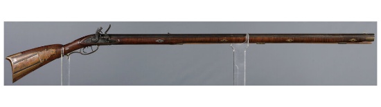 Engraved and Silver Accented Flintlock American Long Rifle