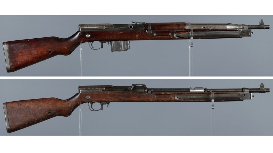 Two Czech VZ52 Semi-Automatic Rifles with Bayonets