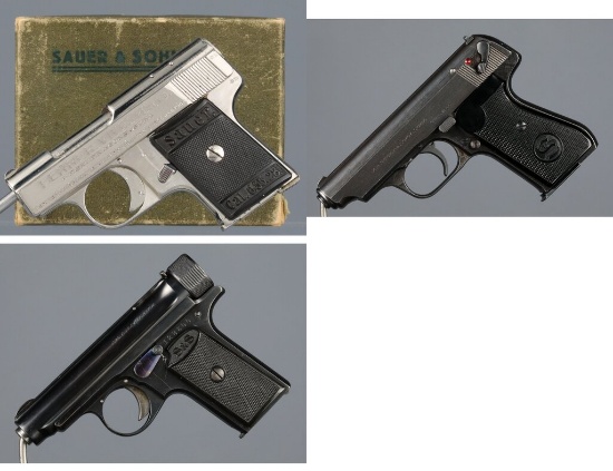 Three German J.P. Sauer & Sohn Semi-Automatic Pistols